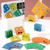 Cube Face Changing Wood Puzzle Building Blocks Board Game Montessori Expression Wooden Blocks Blocos For Children Kids Toys Gift