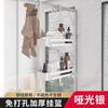 Bathroom Shower Caddy Wall Mounted Space Aluminum Storage Rack Toilet