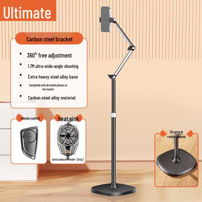 Floor-Standing Multi-Functional Photography Stand for Mobile and Desktop Use