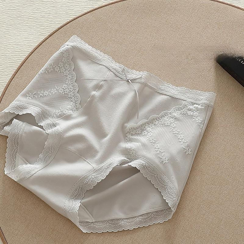 Women's Mid-waist Underwear Is Comfortable, Soft, Breathable and Skin-friendly, Daily with Cute Lace Panties