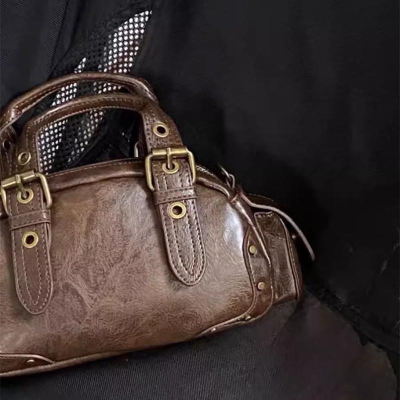 Kadın PU deri çantalar retro omuz hobo gündelik monokrom yeni
