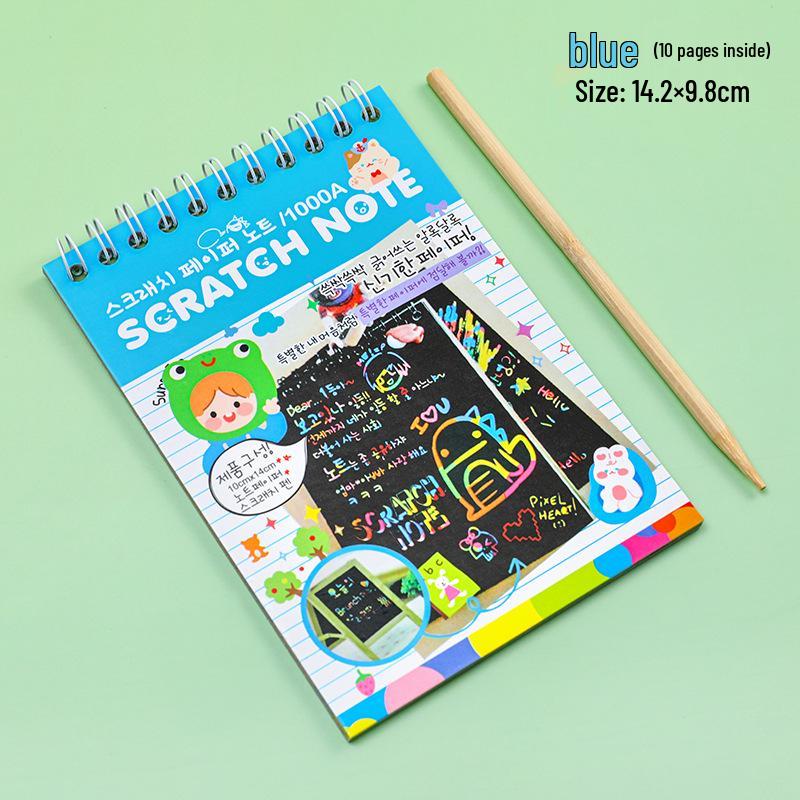 

Colorful Scratch Art Set for Kids: Fun DIY Doodle and Painting Book синий