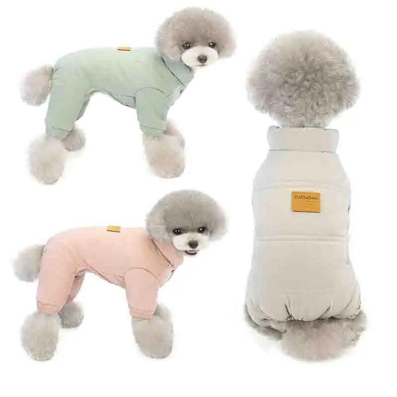 Small Medium Dogs Chihuahua French Bulldog Pet Clothing Outfit Winter Warm Dog Jacket Puppy Dog Coats four leg Jumpsuit For