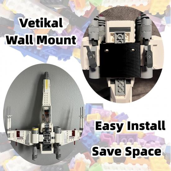 Wall Mount for Lego Star Wars Luke Skywalker’s x-Wing Fighter 75301,Vertikal Wall Mount for Brick Modell X-Wing 75301 Black