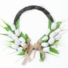Spring Summer Wreath for Front Door Artificial Flower Wreath for Indoor Outdoor Wall Festival Home Wedding Decor White