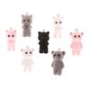 2Pcs Cat Bear Pendant Kawaii 3D Fluffy Flocking Charms Miniature Dolls Keychain Necklace Pendant Diy Crafts Jewelry Make