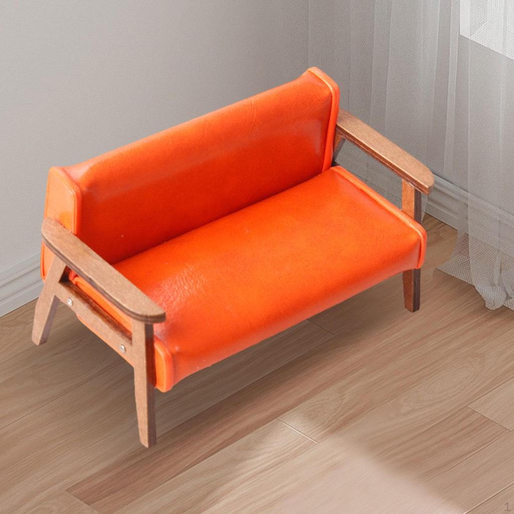 1:12 Scale Dollhouse Furniture, Miniature Sofa, Recliner, Accessories for Mini