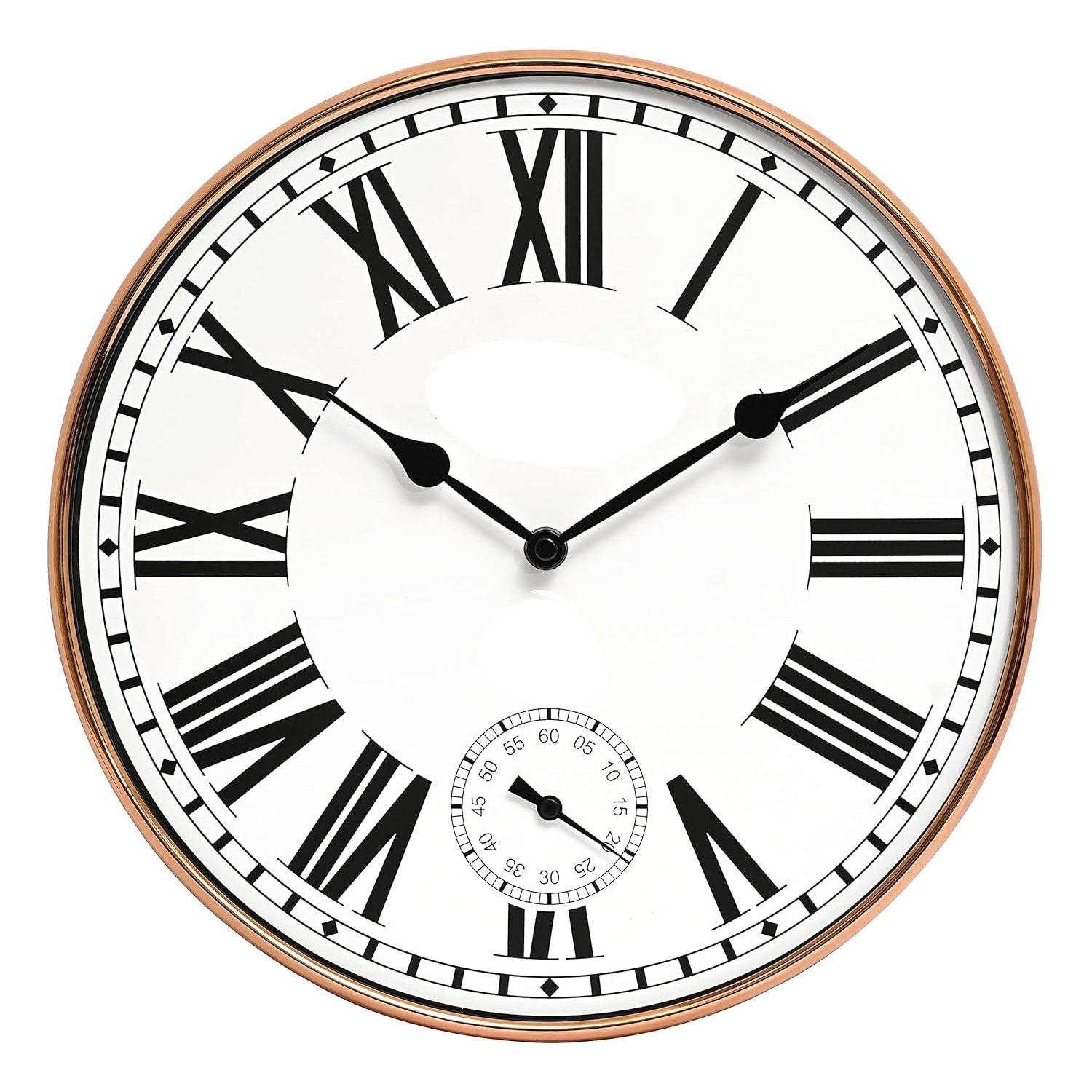 

Аналоговые настенные часы с секундным циферблатом (12 дюймов) (Розовое золото, с HD прозрачным изогнутым стеклом)(Технология бесшумного скольжения)(Флит-стрит в Розе)