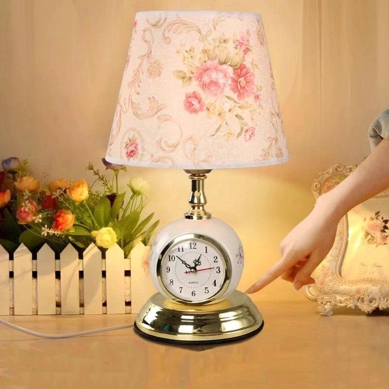 Modern Clock Table Lamp 5 Styles Living Room Lighting Bedroom Elegant Night