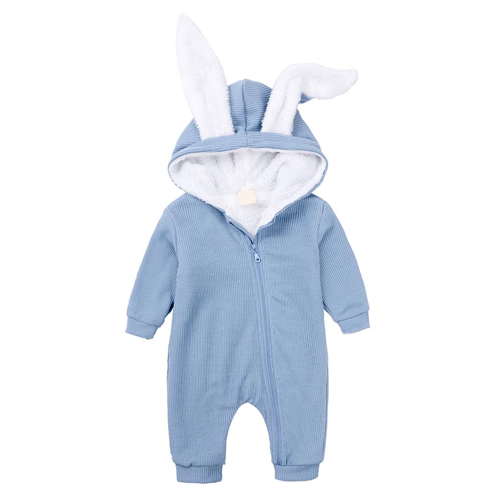 Newborn Infant Baby Girls Boys Thick Warm Jumpsuit  Bunny Romper Playsuit