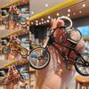 Creative Bicycle Keychain Rotatable Wheel and Handlebars Vehicle Model Pendant  Kids