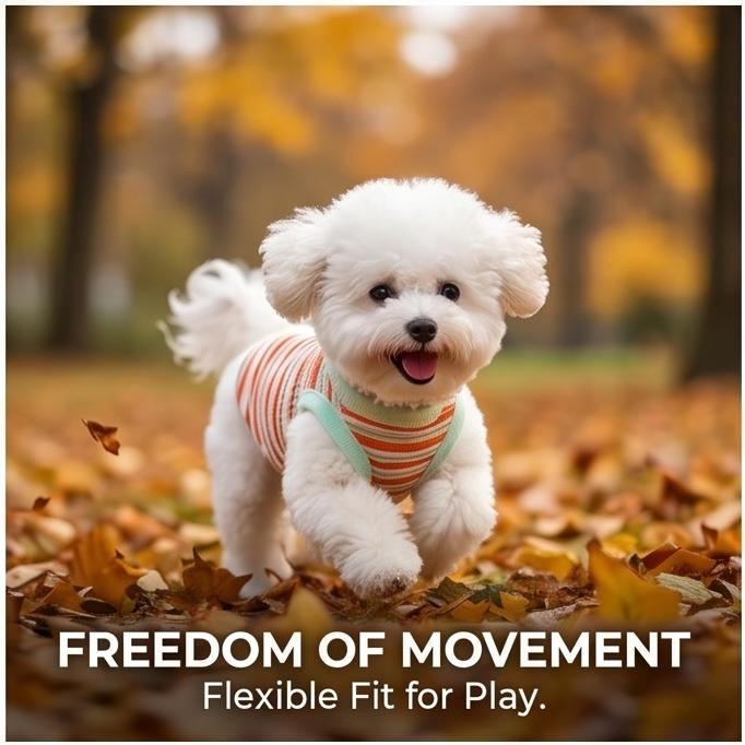 Breathable Striped Summer Dog Vest Lightweight Thin Pet Clothes for Small Dogs Teddy Bichon Yorkie Pomeranian for Outdoor Daily Wear