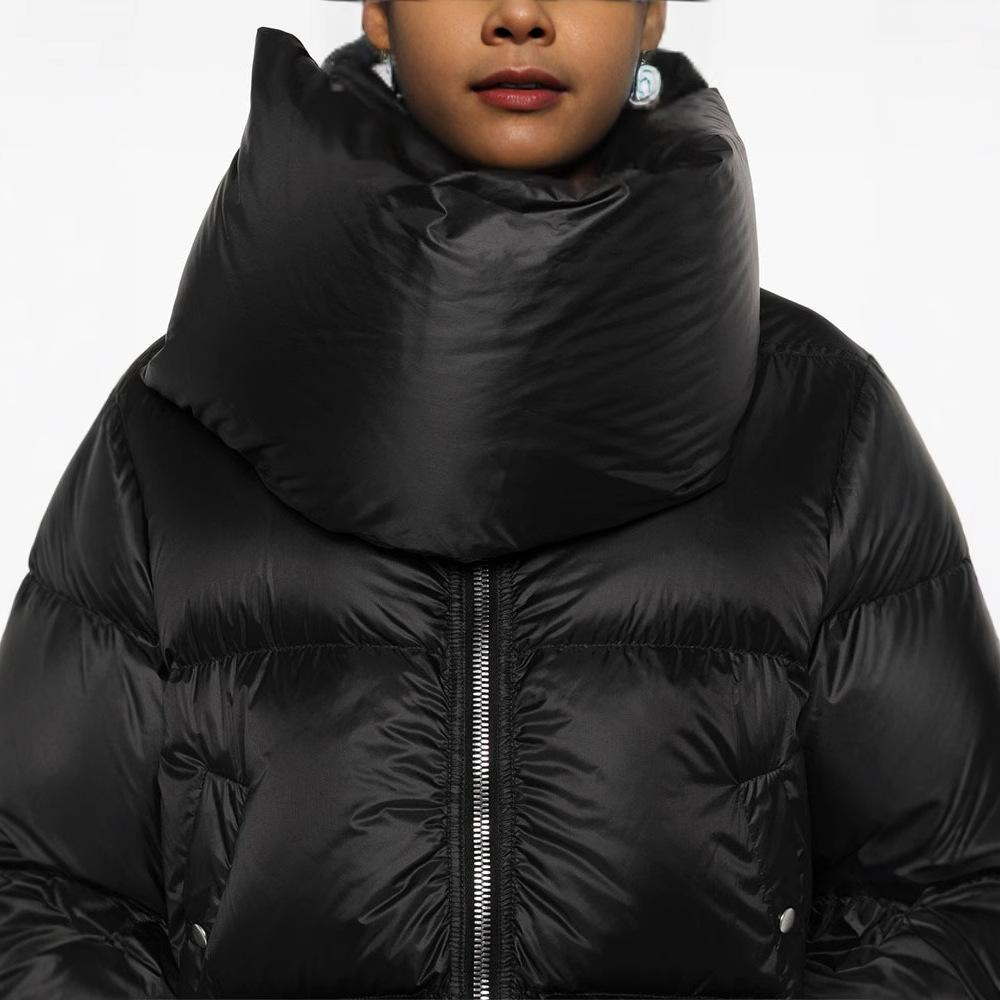 Short scarf down jacket women's thick winter new high-end design temperament warm jacket