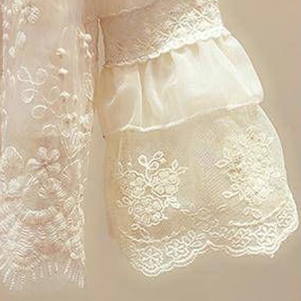 Móda Ženy Dlouhý rukáv Květinová krajka Mašle s výstřihem do V Ležérní topy Dámské pevné košile