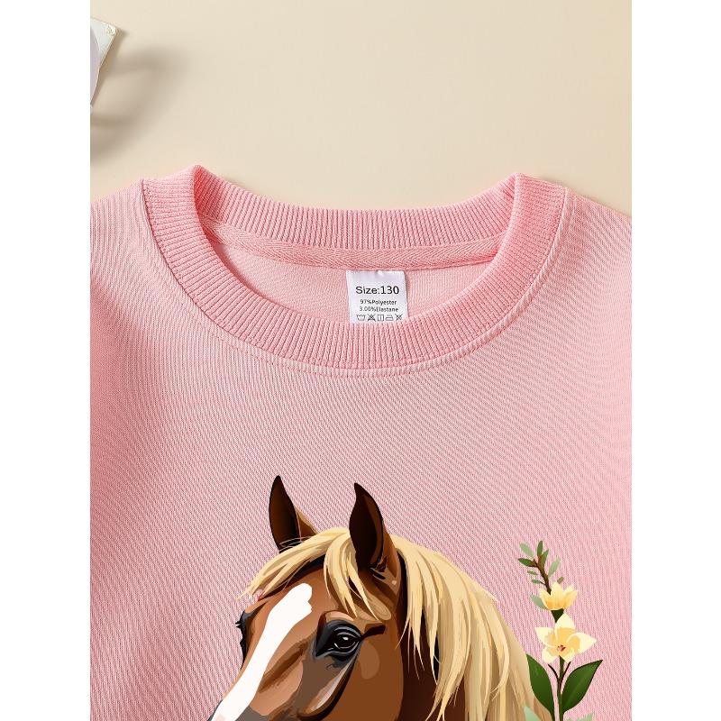 Kinder Sweatshirt, Rundhals Sweatshirt, Lässiger bedruckter Rundhals Pullover, Herbst und Winter, Bequemes warmes modisches bedrucktes Oberteil