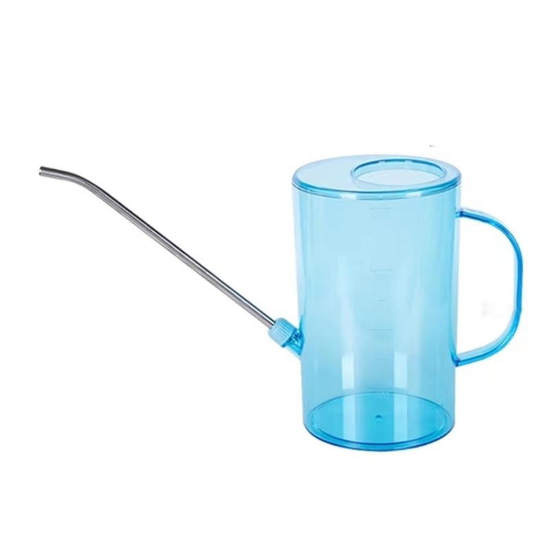 2L Clear Watering Can with Scale and Stainless Steel Long Nozzle for Indoor and Outdoor Plant Watering Health Growth
