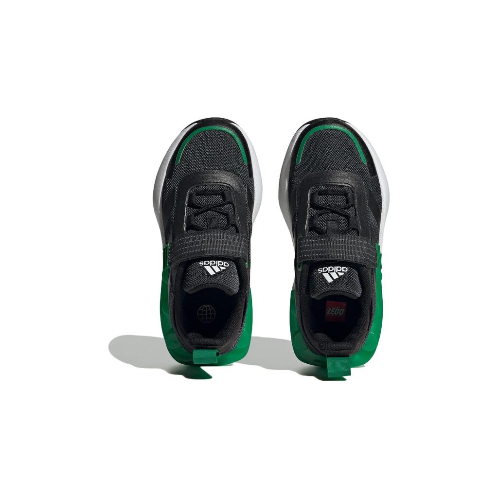 LEGO x Adidas Tech Rnr Tela Cómoda Resistente a la Abrasión Caña Baja Zapatos de Estilo de Vida para Niños Negro Verde ID de Niño ID9524