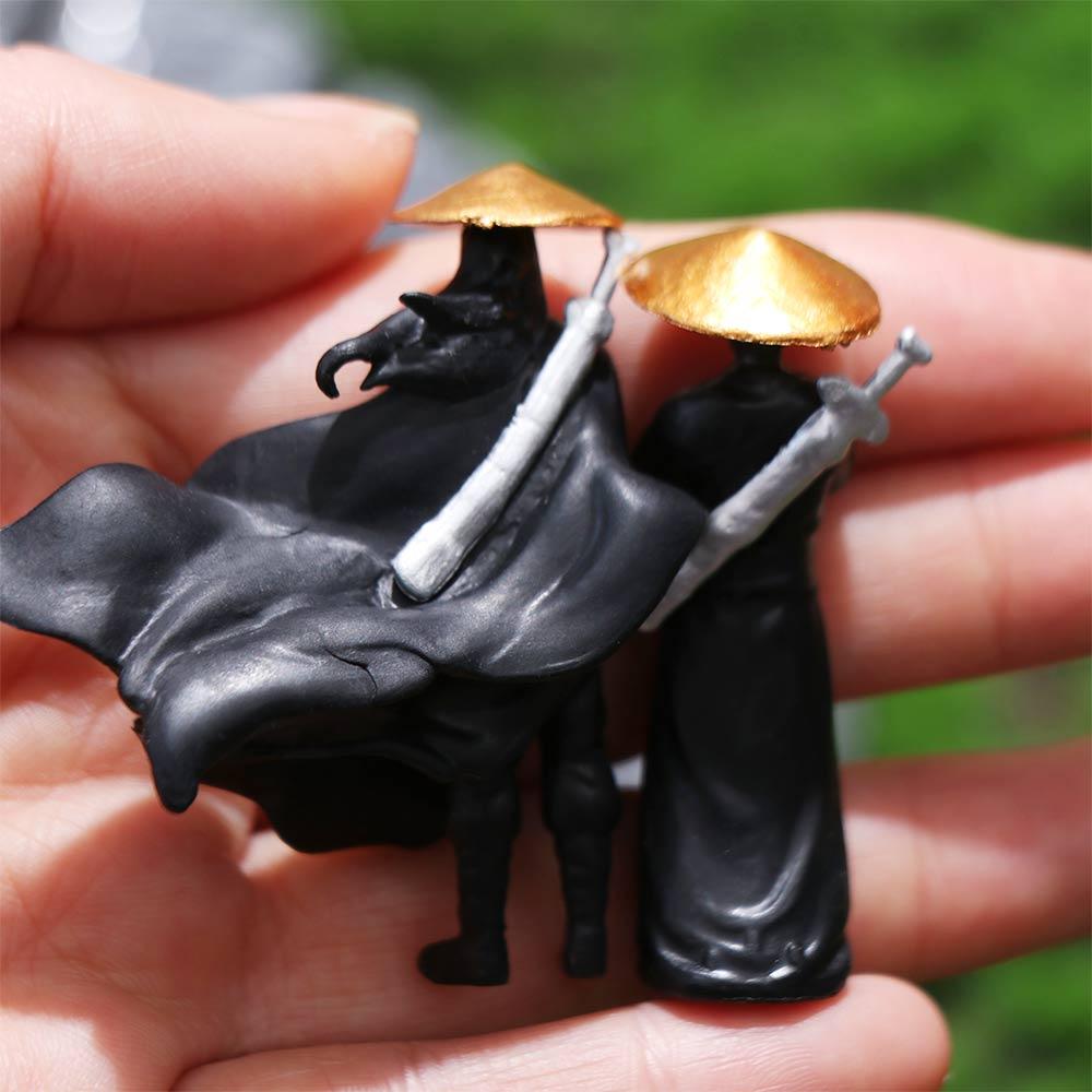 Creative Chinese Swordsman Figure Waterproof Statue Ornament Craft Garden Miniatures  Bedroom