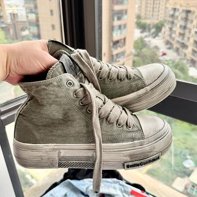 2025 Neue High Top Canvas Schuhe Herren Original Plattform Herren Vulkanisierte Schuhe Komfort Retro Canvas Sneaker