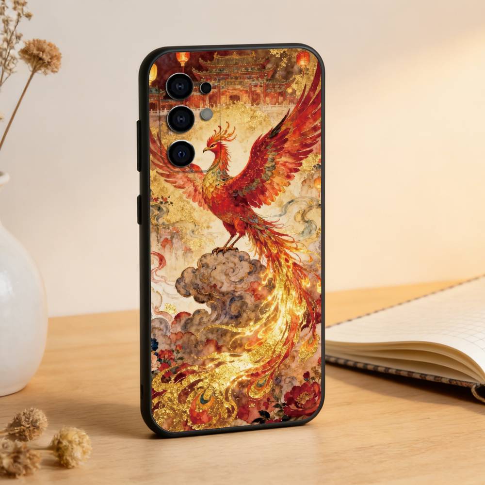 

Phoenix Phone Case Black Silicone Soft For Samsung S25,S24,S21,S22,S23,S30,Ultra,S20,Plus,Fe,Lite Samsung S22ULTRA5G