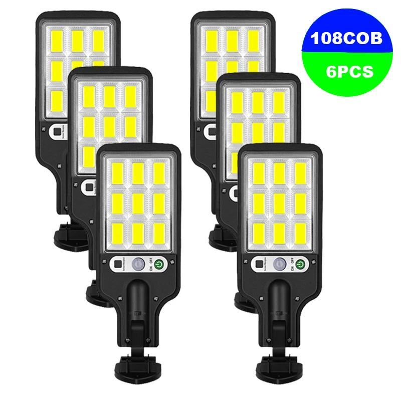 1-6Pcs Outdoor Solar Lights 3 Modes Motion Sensor Solar Waterproof Security Wall Lighting Garden Wall Courtyard Path Lighting