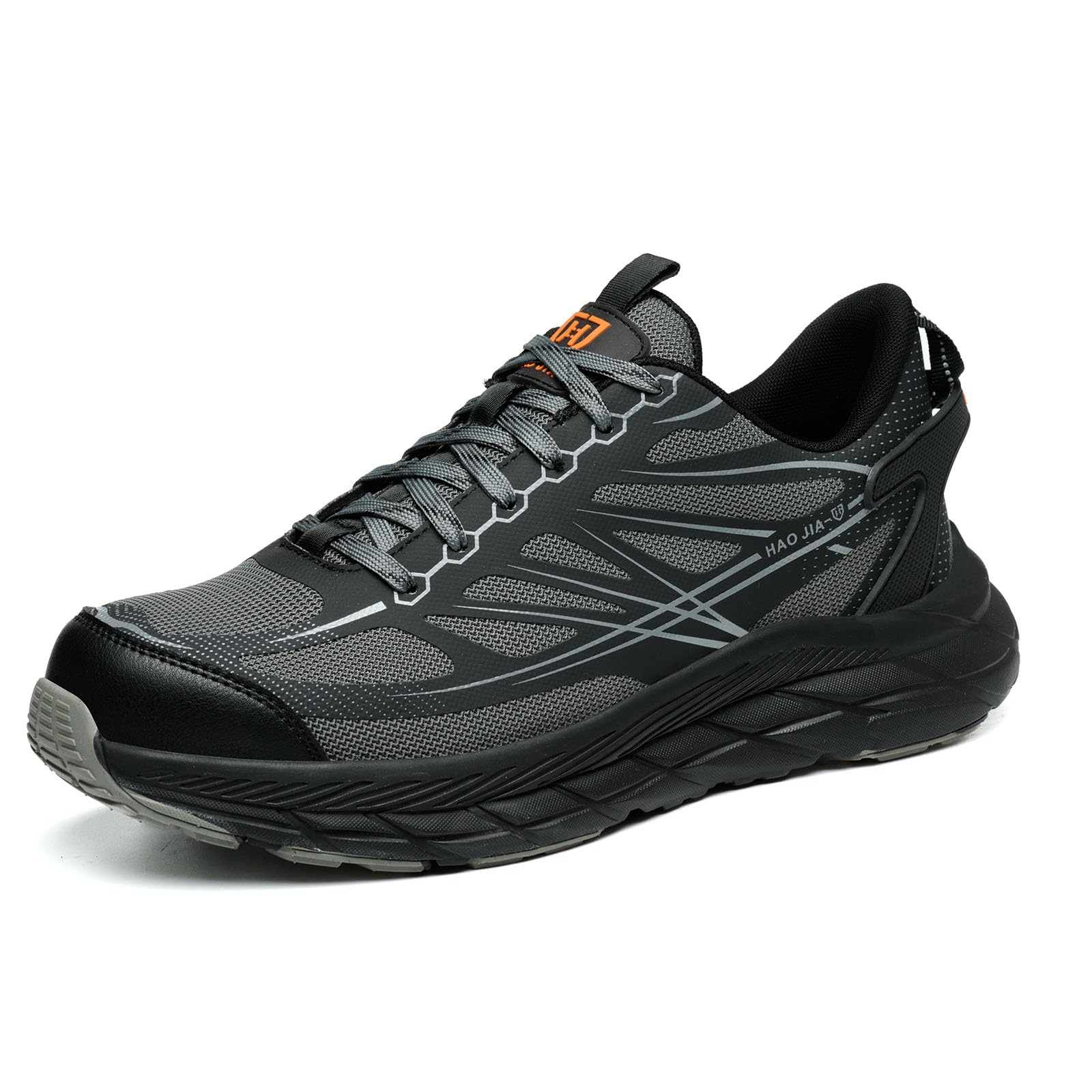 

Puffkten Safety Work Shoes for Men and Steel Toe Nail Toe Work Shoes for Construction Safety Safety Shoes Size Women, Mesh, Slip-Resistant Sole, Cap, серый