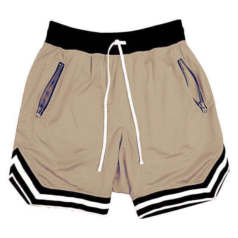 Plus Sizes Trendy Unisex Mesh Basketball Shorts Relaxed Fit Athletic Shorts with Zipper Pockets, Elastic Waist Sporty Shorts for Training & Streetwear