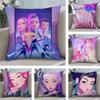 K-kpop D-Demon H-Hunters Pillow Case Plush Fabric Soft  Pillowcase Double Sided Print Cushion Cover Household Gifts