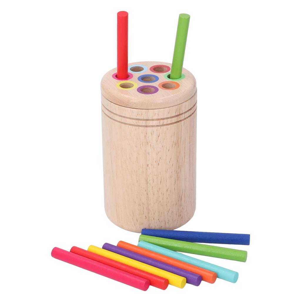 Wooden Learning Color Sorting Toy Educational Fine Motor Skills Sensory Matching Game with 16