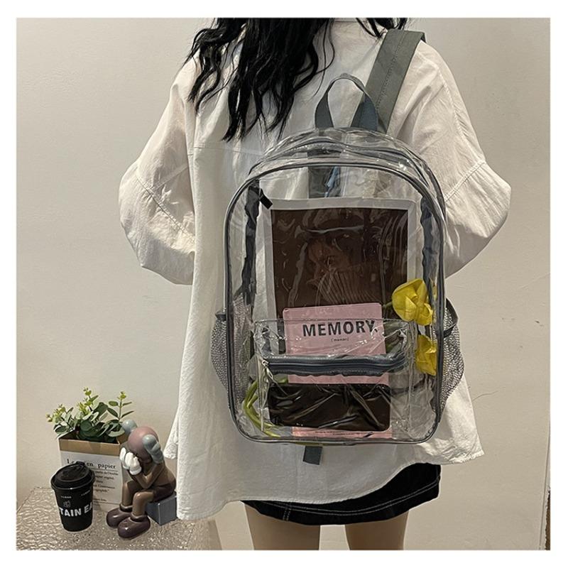 Summer new fashion trend large capacity practical simple clean transparent PVC backpack