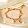 Natural Freshwater Pearl Anklet Stainless Steel Figaro Chain 18K Gold Plated Anklet Titanium Steel Fade-resistant
