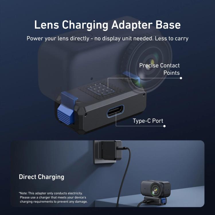 Para DJI Osmo Nano TELESIN Base de Carregamento Magnética de Liberação Rápida Suporte Adaptador Recarregável