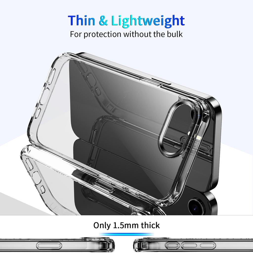 Shockproof Clear Transparent Case For iPhone 17 Air 16 Plus 15 Pro Max All Series, Anti-Yellowing Air-Guard Corners Full Wrap Protective Phone Shell
