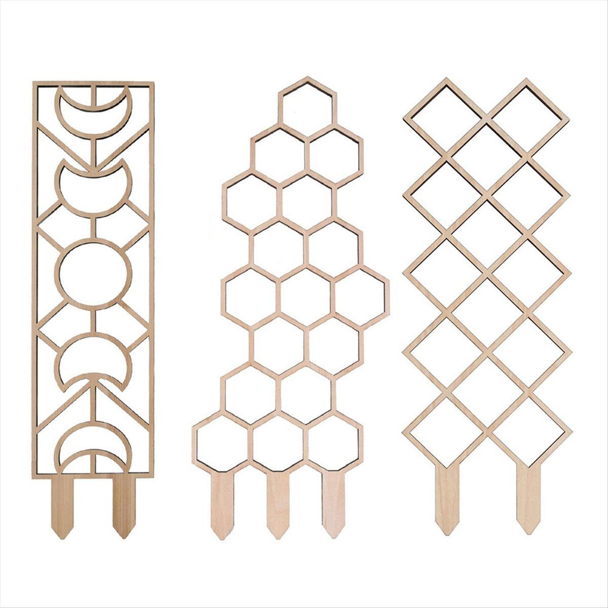 

2025+ 3PCS Wooden Honeycomb Plant Climbing Stand Lattice Climbing Plant Stand Horticultural Potting Stand Fixed Support Pole China Mainland