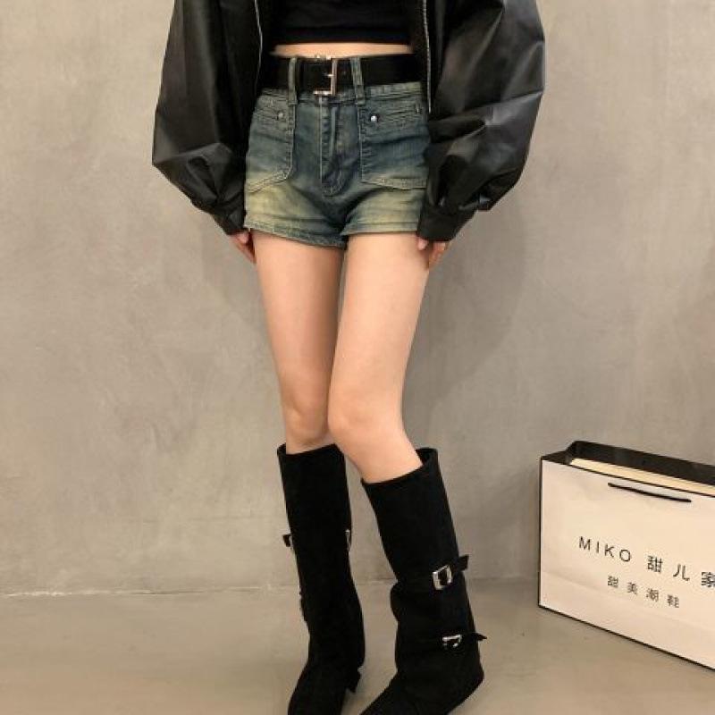 

Women s Vintage Brown Pointed-Toe Mid-Calf Riding Boots for Spring, Autumn, and Winter 39