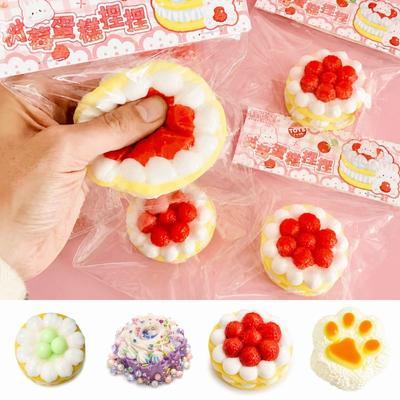 Simulation Strawberry Slow Rising Toy Slow Rebound Birthday Cake Toy Decompression Toy  For Adult
