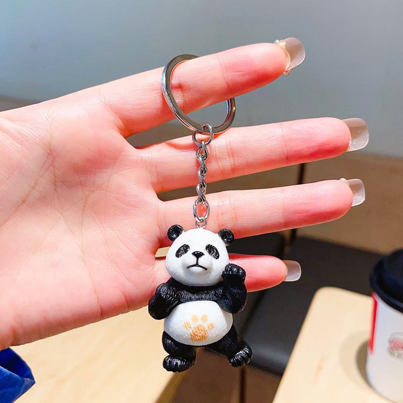 Kreslená Panda Přívěsek na Klíče Roztomilý Přívěsek Panda Kroužek na Klíče Vynikající Všestranné Doplňky pro Dekoraci Batohu Dárky