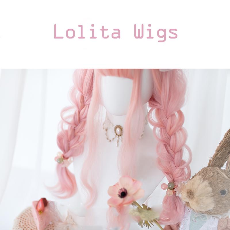 Парик Лолиты Леди Двухцветные Длинные Вьющиеся Волосы Парик Для Косплея с Челкой Хэллоуин — фото 5