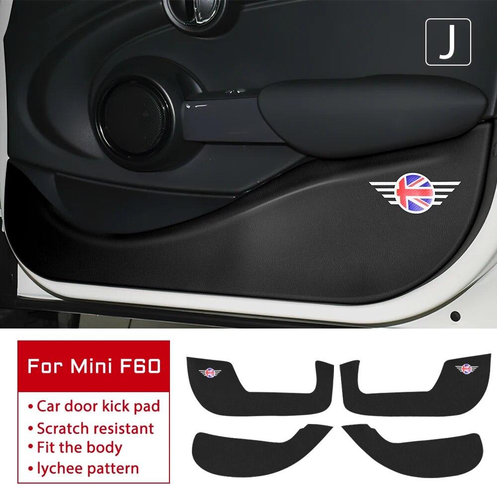 Leather Carbon Fiber Texture Protection Sticker Car Door Anti Kick Pad For BMW Mini Cooper S F54 F55 F56 F60 R56 R60 Countryman