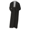 Toga Lunga da Uomo a Vestibilità Larga con Zip Frontale Collo a Camicia Tradizionale Islamico Thobe Kaftano Manica Lunga Completa Abbigliamento Casual