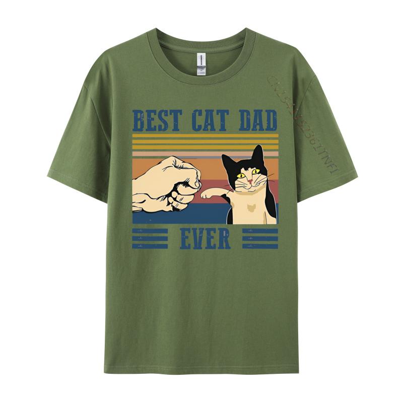 

Best Cat Dad Ever Cats Tshirt Vintage Mens Tshirt Tops Graphic Printed Tees Loose Daily Men Clothing Casual Streetwear 4XL