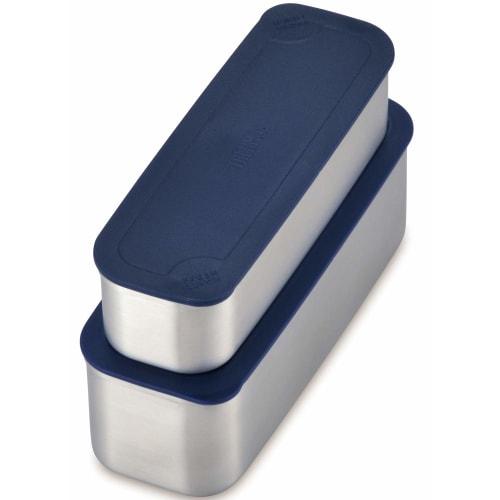 Thermos Slim Fresh Lunch Box, 2-Tier, 635ml, Navy Check, DSA-604W NC