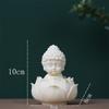 Statue de Lotus Bébé Bouddha pour Espaces Tranquilles, Idéale pour la Décoration de la Maison, du Bureau et du Tableau de Bord de Voiture (Blanc, Pack de 1), Marbre, Statue de Bouddha