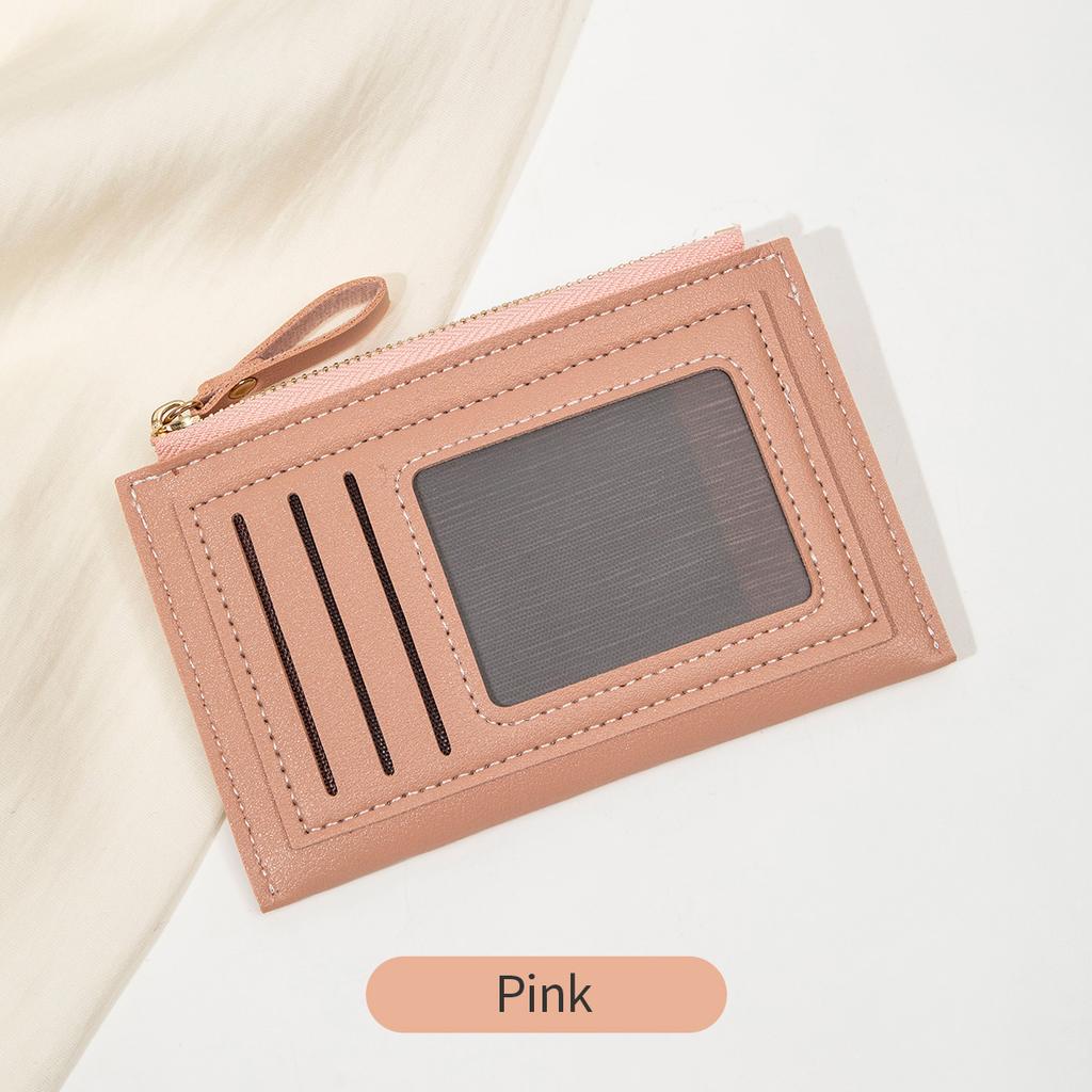 Fashionable ultra-thin women's card bag simple mini compact PU leather credit card wallet portable short multi slot zero wallet