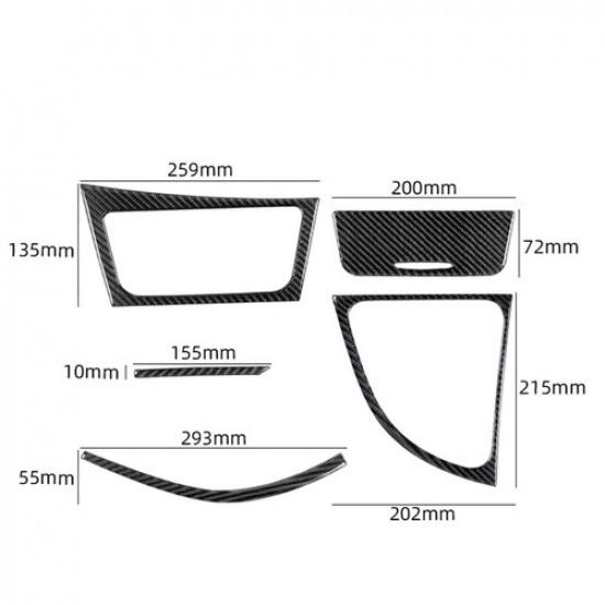 5Pcs Carbon Fiber Interior Gear Shift Kit Cover Trim For BMW 1 Series E82 E88