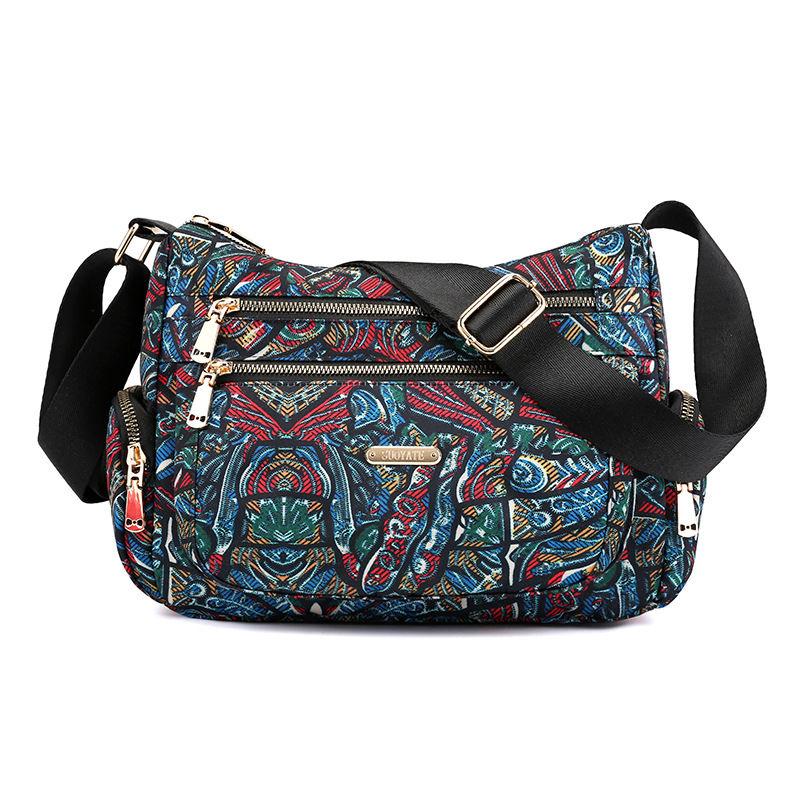 Casual Canvas Shoulder Bag, Printed Fabric Bag, Crossbody Bag, Fashionable Waterproof Nylon Bag, Travel Women's Bag