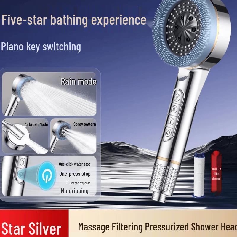 

OLOEY Pressurized Handheld Shower Head Set with Brush
