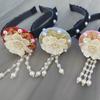 Pearl Korean Headband Flower Stage Dance Hair Hoop Retro Hanbok Hairband  Wedding