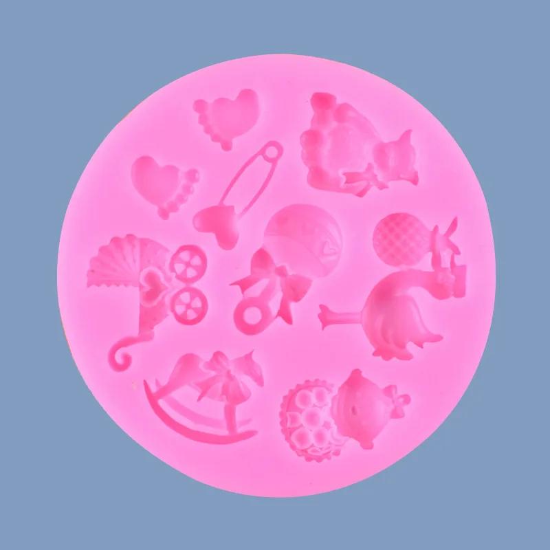 

3D силиконовая форма для помадки на вечеринку в честь рождения ребенка, машина, медведь, помадка, шоколадные формы для выпечки тортов, украшения кондитерских изделий, кухонные принадлежности