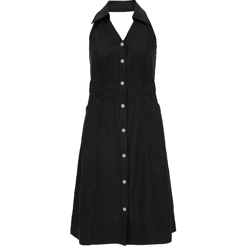 

ONLY Sexy Halter V-Neck Backless A-Line Midi Dress S